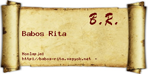 Babos Rita névjegykártya